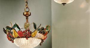Lampadario, applique, piantana artigianale in ferro battuto 2.